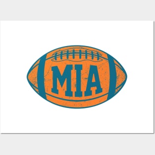 MIA Retro Football - White Posters and Art